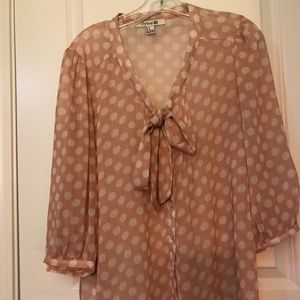 Forever 21 Bow polka dot blouse